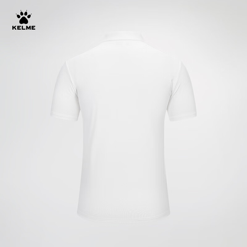 卡尔美（KELME）运动POLO衫男夏季新款健身短袖翻领速干T恤通勤上衣 光亮白 XL