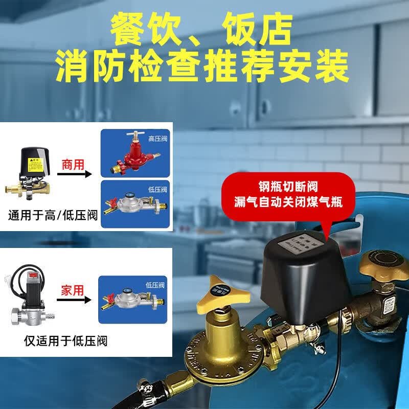 立可安燃气报警器天然气报警器家用厨房煤气液化气燃气泄漏自动切断阀 3C认证消防燃气报警器