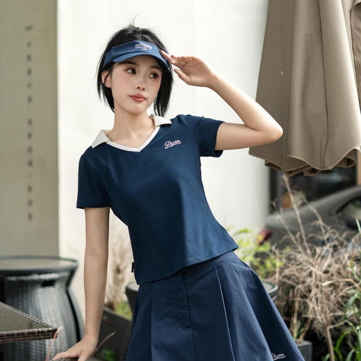 彪马（PUMA）短袖女 2025夏季新款运动服跑步健身训练服舒适透气时尚POLO短袖 630943-14 M