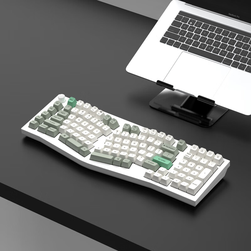 keychron渴创 Q13Max 机械键盘 无线三模键盘 异形Alice键盘 客制化键盘 QMK/VIA开源改键 CNC铝坨坨 Q13Max RGB 热插拔旋钮版 香蕉轴 白色