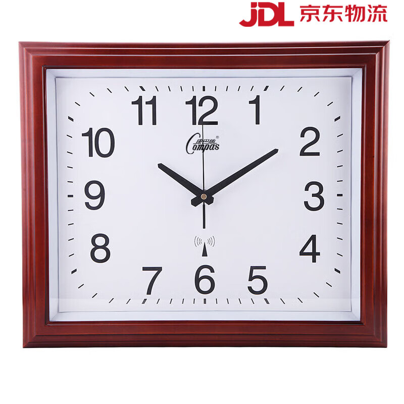 康巴絲智能電波鐘實(shí)木靜音壁掛中式客廳大鐘表 2028電波版 45.5cm 18英寸(直徑)