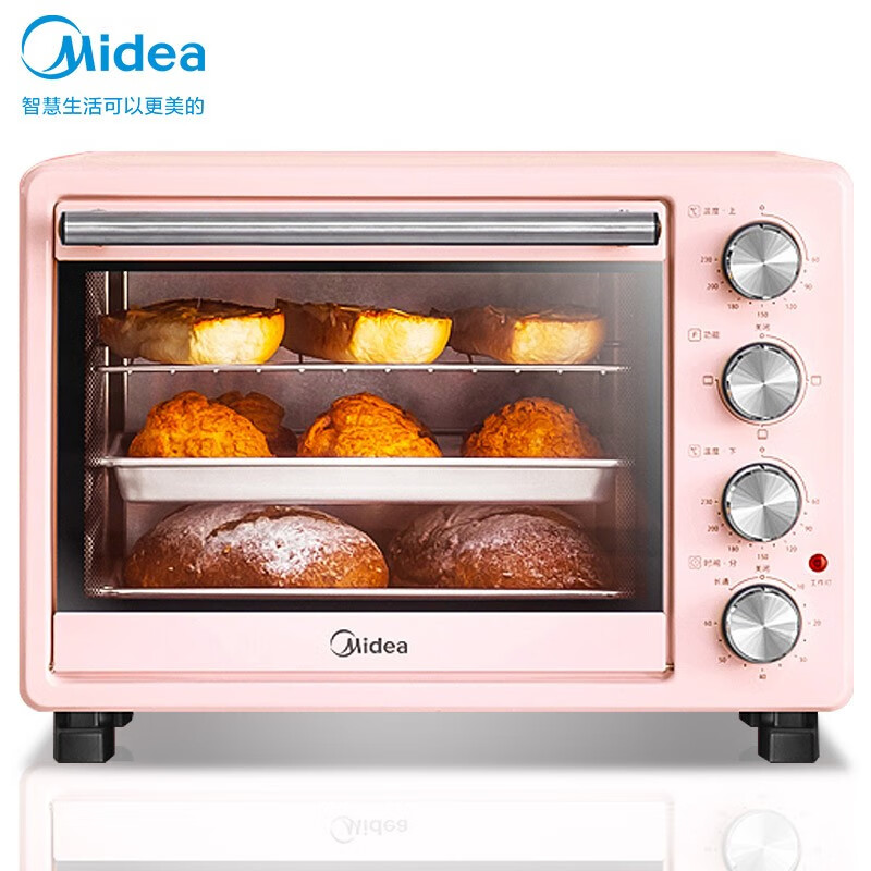 美的（Midea）烤箱家用多功能电烤箱全自动迷你小型烘焙蛋糕PT25A0【尾货机】 粉色
