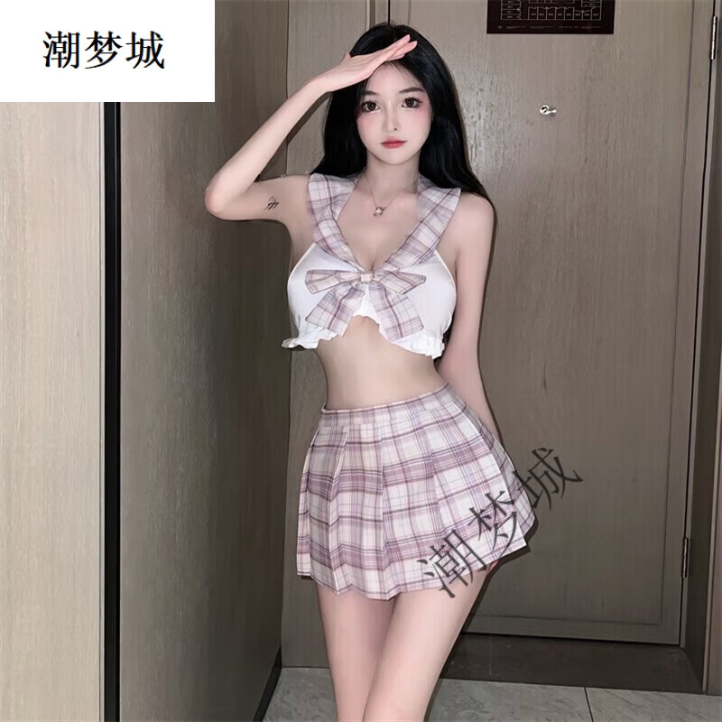 潮梦城日系微小胖体操服学院风性感jk角色扮演制服学生水手连体衣cos辣 学生套装(不含) 均码 80斤到120斤