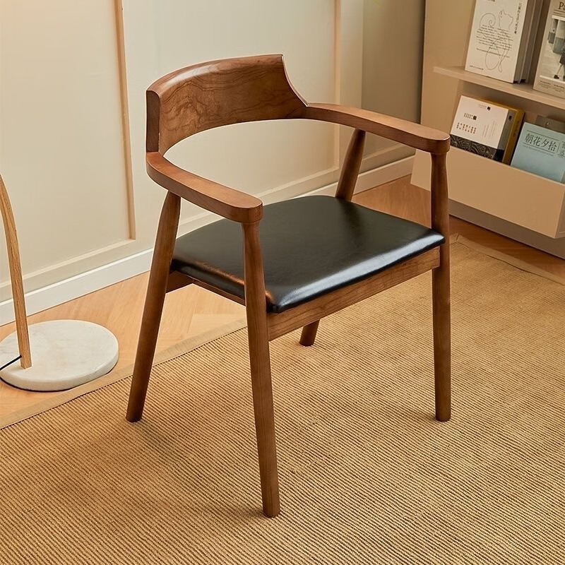 卫森实木会议桌长桌大板桌办公桌椅组合电脑桌餐桌会议室洽谈桌工作台 配套牛角椅