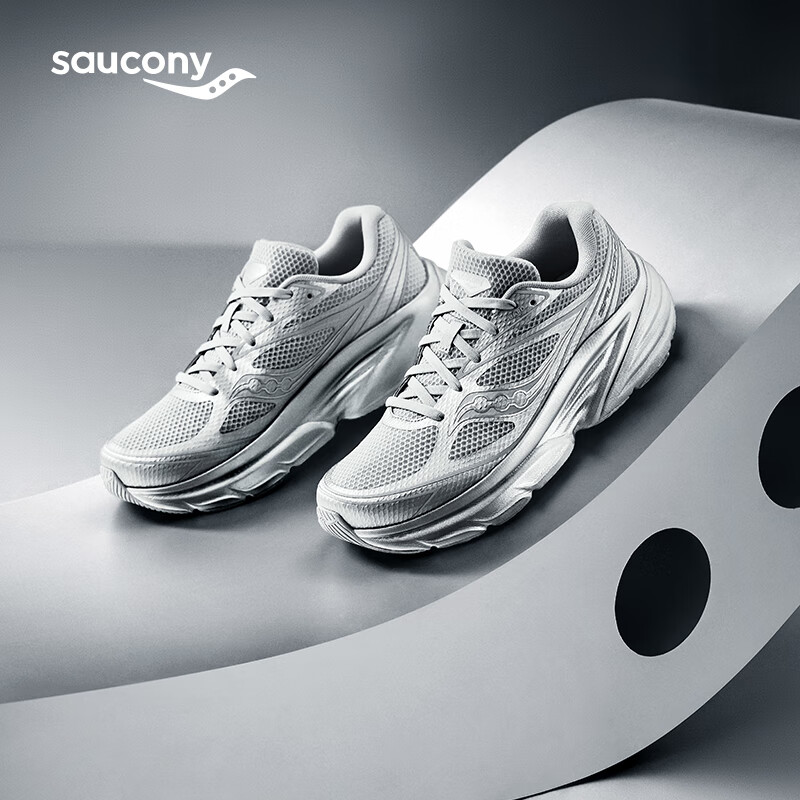 Saucony索康尼GUARD AMR复古跑鞋男夏季透气休闲跑步运动鞋子 灰银9【全息银】 41