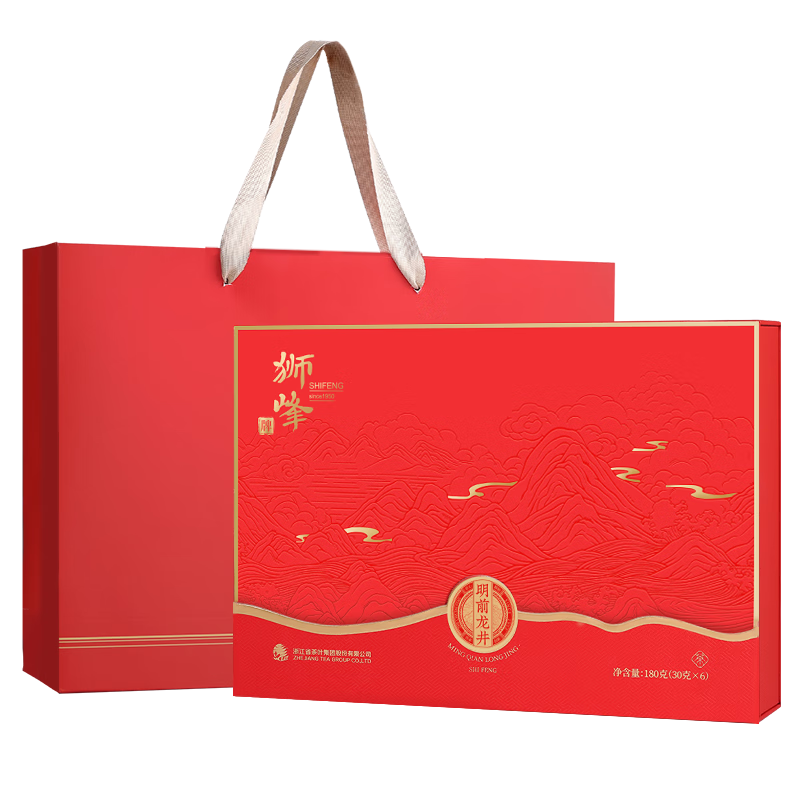 獅峰牌2025年新茶綠茶明前龍井茶葉春茶一級180g禮盒裝節(jié)日送禮送長輩