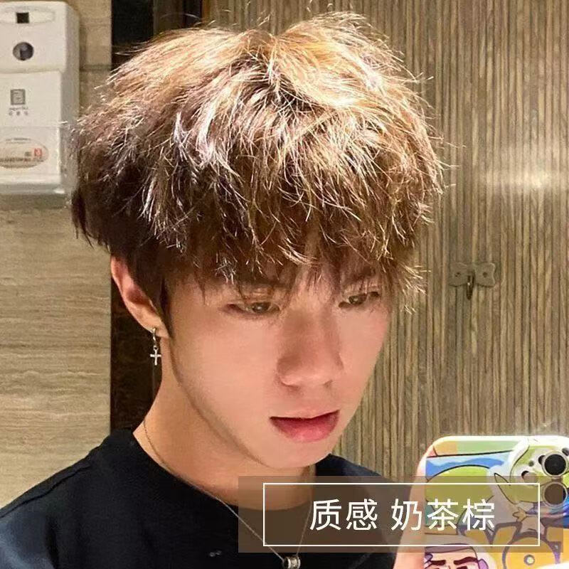 俪缇焦糖橘棕色染发膏男士专用2025在家自己染发剂植物黑茶色免漂显白 奶茶棕色【赠发膜+工具】