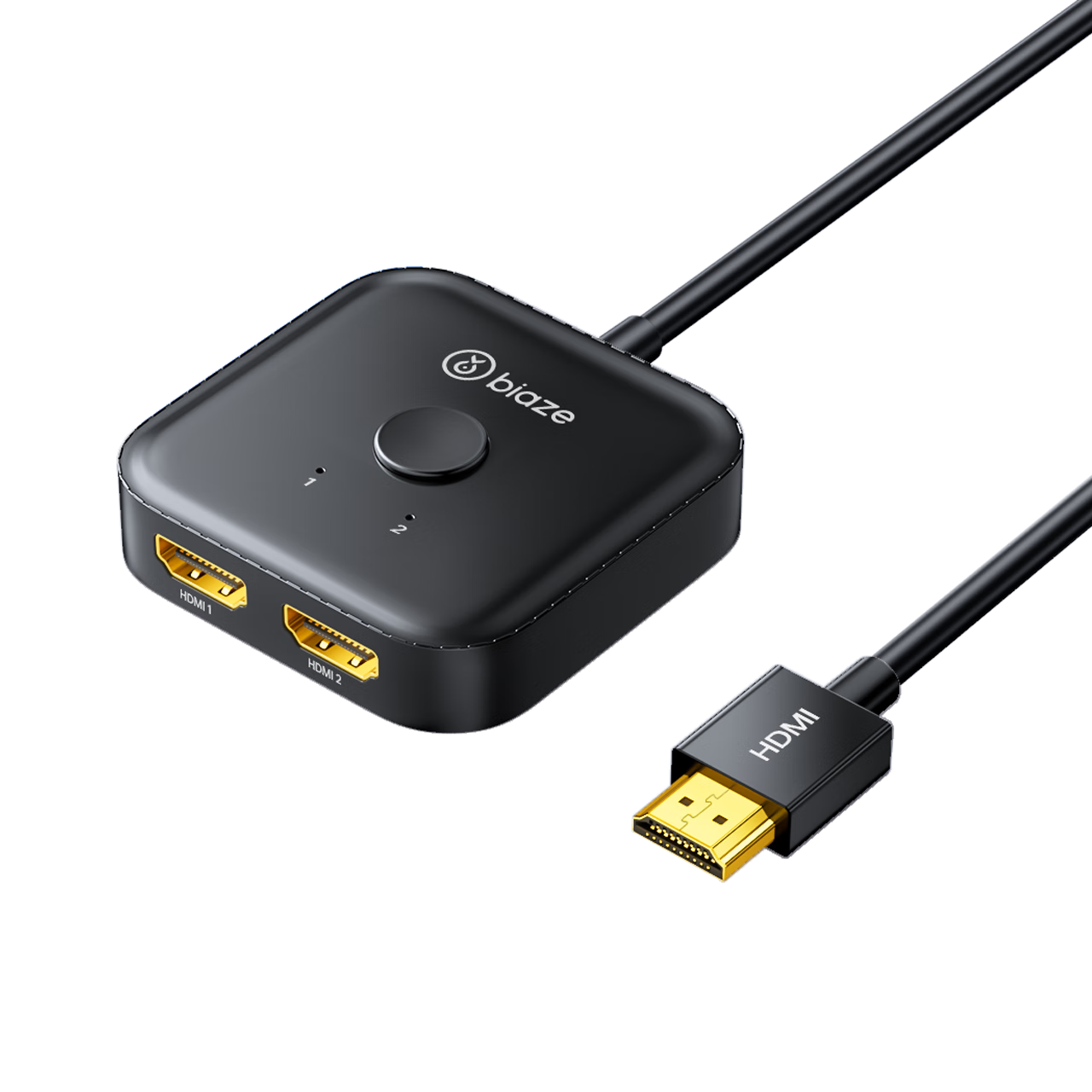 畢亞茲 HDMI2.0雙向切換器二進(jìn)一出 4K60Hz高清視頻分配器一分二 筆記本電腦顯示器接電視投影分屏器