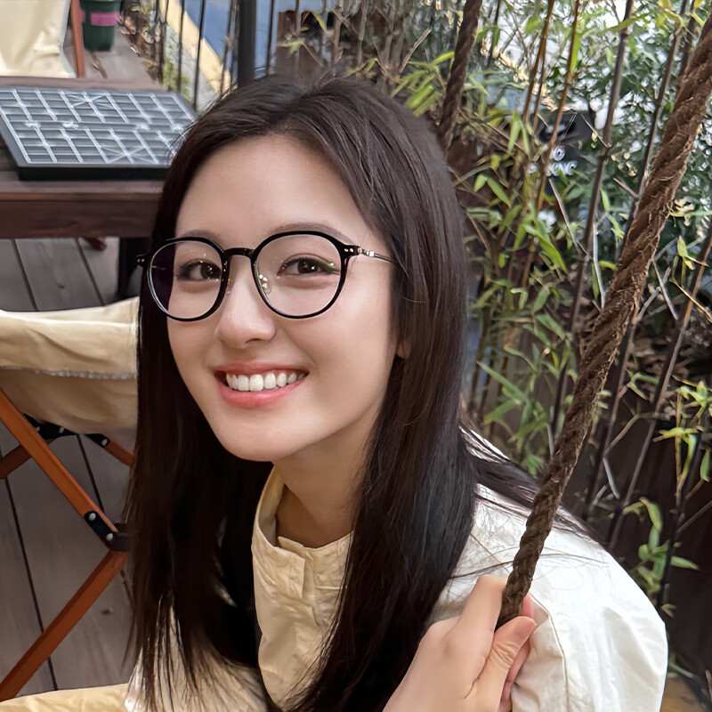 Polaroid【李兰迪同款】近视眼镜黑框韩系女款学生可配度数0100 【李兰迪同款】0100实黑框 807