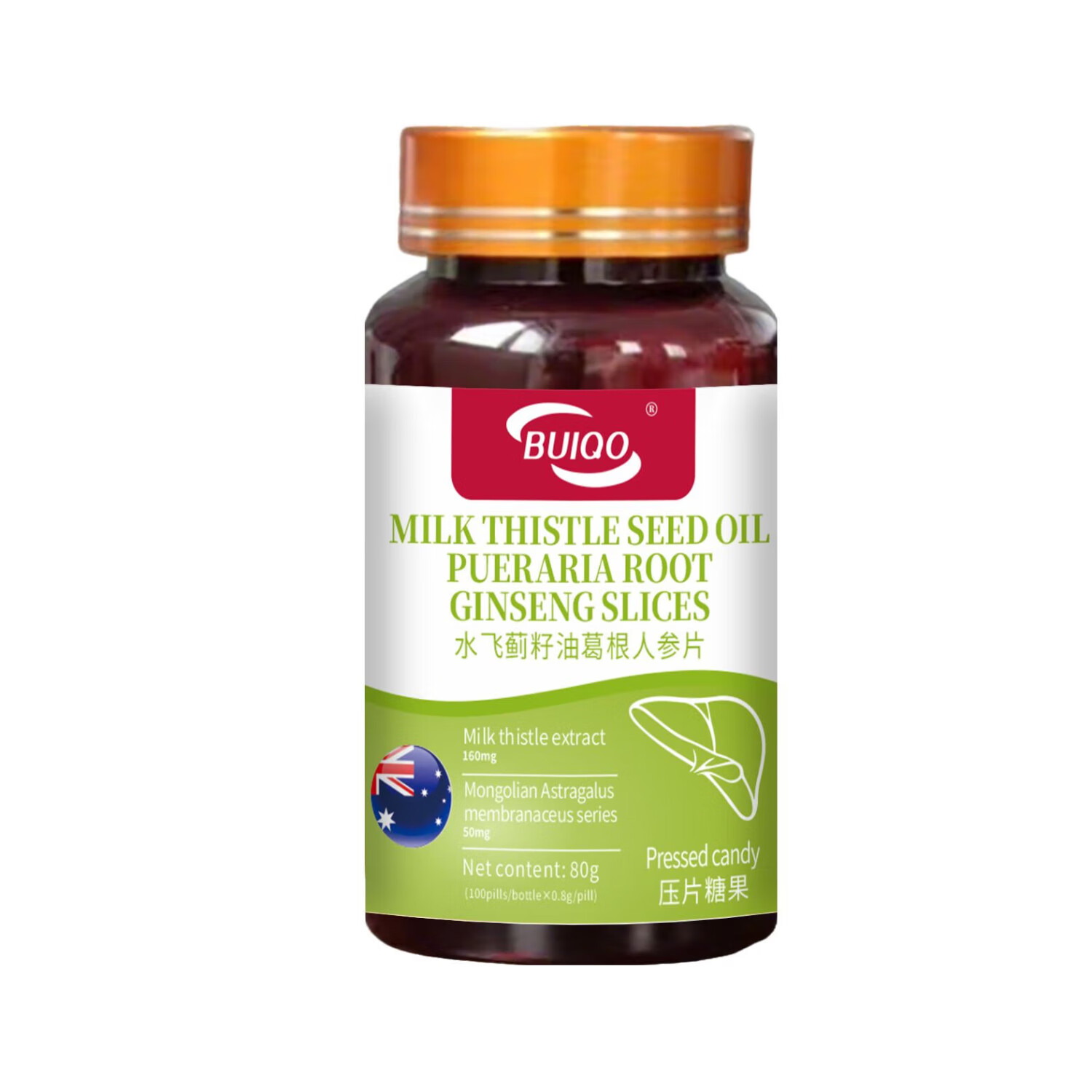 BUIQO奶蓟草护肝片水飞蓟人参葛根咀嚼片养肝护肝喝酒熬夜脂肪肝肚子大 3瓶（养肝护肝，周期调养）