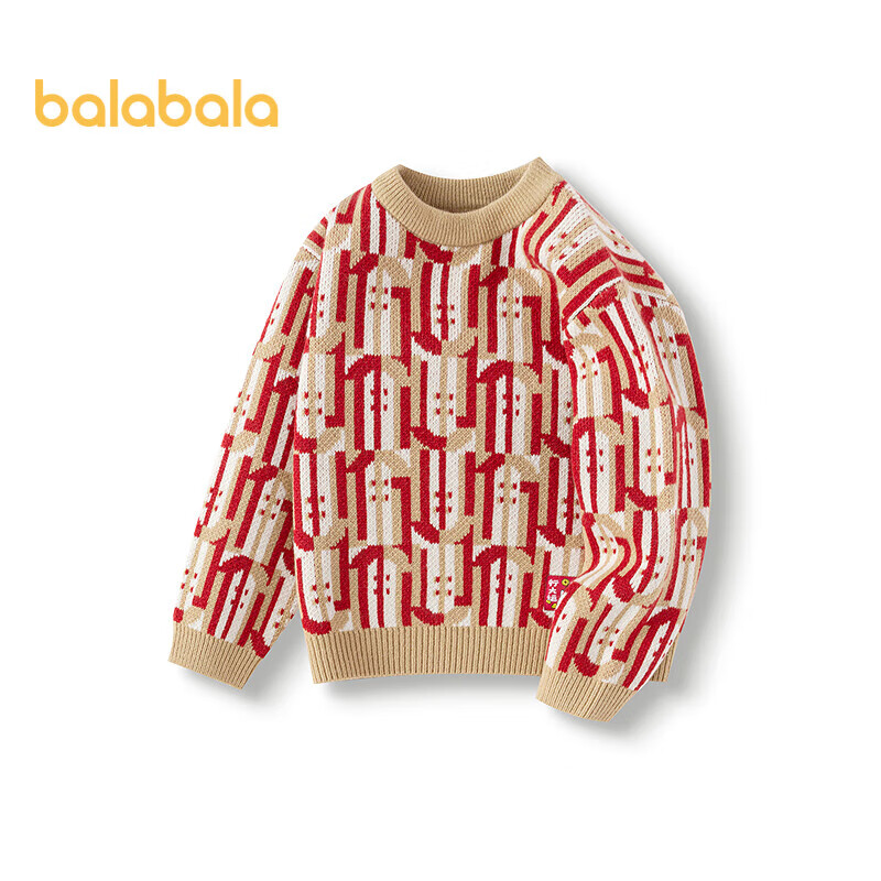 巴拉巴拉童装儿童毛衣男童针织衫2025春秋拜年服【商场同款】201125103103