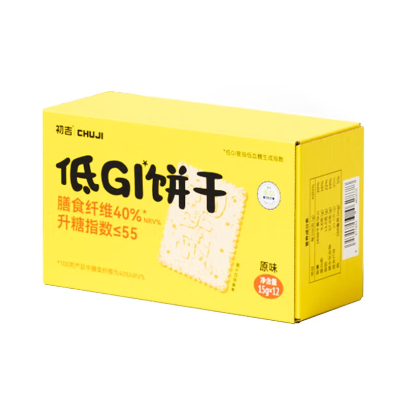初吉飽腹全麥餅干無(wú)糖精孕婦卡魔芋脂肪壓縮0零食品粗糧y 低gi餅干180g