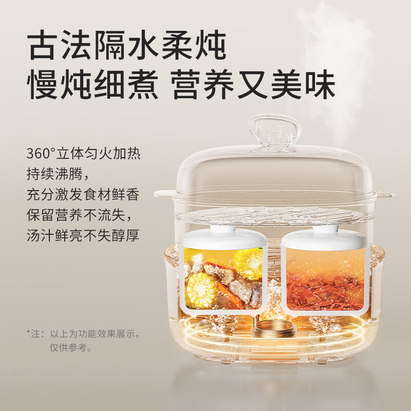 九阳电炖锅小孩喂养辅食煮粥锅家用煮粥煲汤锅插电专用炖煮汤熬粥锅 九阳白 （双胆双层）