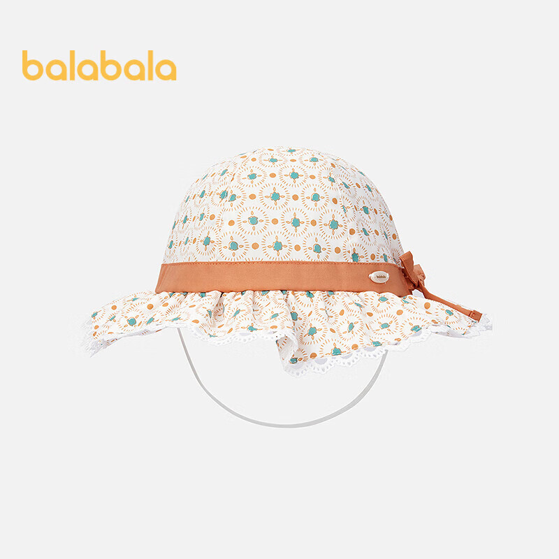 巴拉巴拉儿童渔夫帽夏季女童盆帽遮阳帽舒适精致时尚清新可爱209225160003