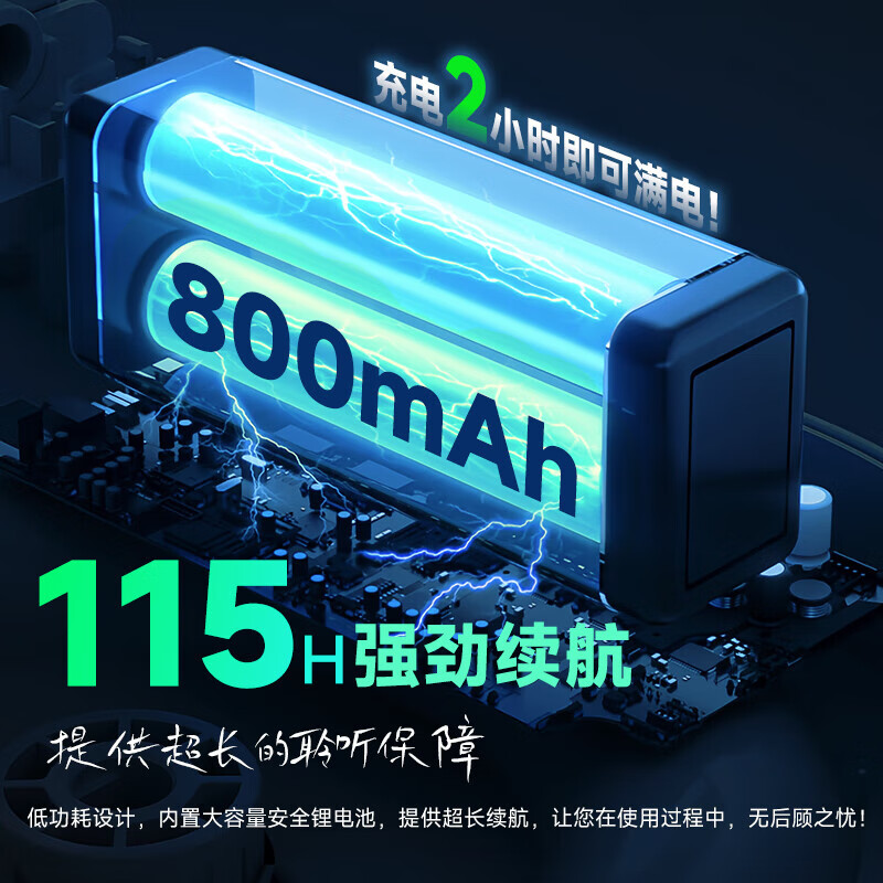 爱国者（aigo）[1年质保送运费险]运动蓝牙耳机 无线颈挂挂脖式蓝牙耳机 音乐运动跑步通话降噪耳机 超长续航  【可插卡】蓝牙5.4-磁吸/带数显