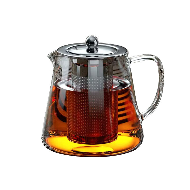 【优选百货】玻璃泡茶壶茶具套装家用花茶水壶耐高温加厚耐热过滤 多功能泡茶壶+厚高硼硅玻璃 450ml