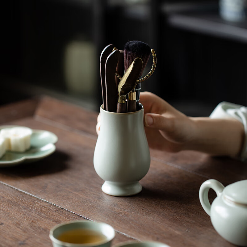 京峰阁茶道六君子茶具套装家用茶道配件功夫茶勺茶针茶盘摆件 禅意六君子