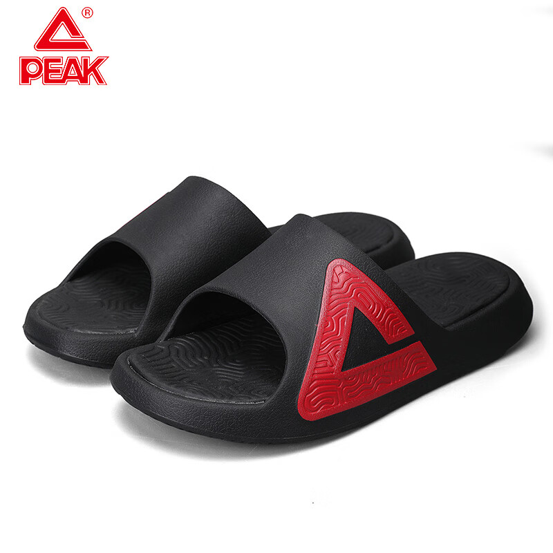 匹克(PEAK)态极拖鞋男鞋夏季外穿运动拖鞋篮球防滑凉拖女款户外沙滩鞋涉水鞋 DL520557黑色/暗红 45