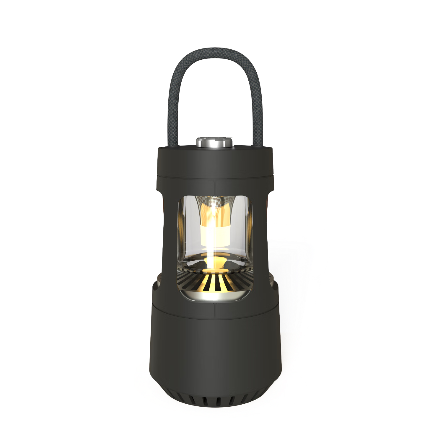 露营灯蓝牙音响夜灯氛围灯低音炮便携式户外小型音箱摆件生日礼物 复古黑-两档光+护眼小夜灯+音响