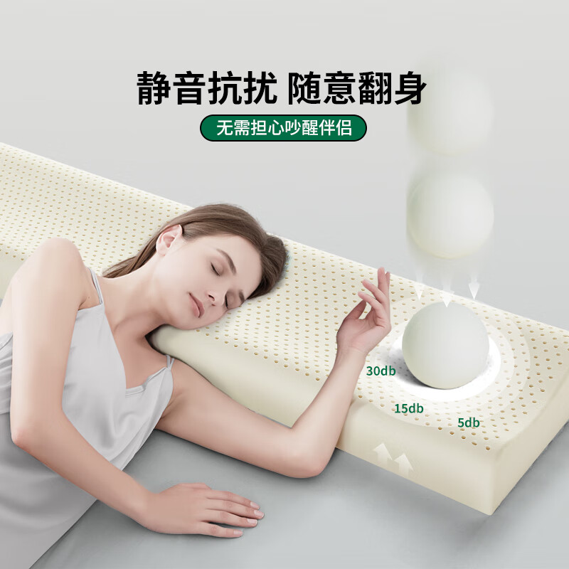 雪天鹅（XUETIANE）泰国天然乳胶枕双人枕头婚庆夫妻情侣长枕头枕芯一体护颈椎枕头 120*40*10/12-2个粉色棉枕套 单只