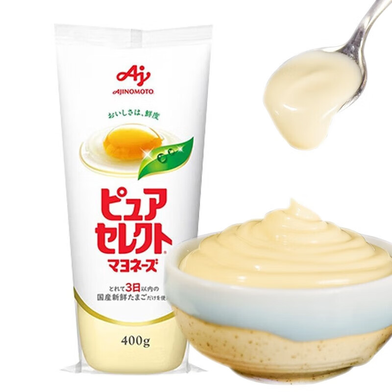 味之素（Ajinomoto）蛋黃醬日本進(jìn)口減少65卡路里沙拉醬蔬菜水果美乃滋沙拉醬壽司 蛋黃醬400g