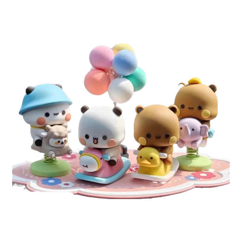 新款一二布布搖搖車(chē)載汽車(chē)中控臺擺件車(chē)內可愛(ài)用品情侶公仔 奶茶款【布布】