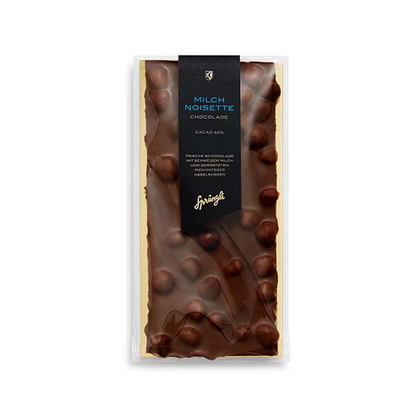 瑞士蓮（Lindt）Sprungli 瑞士代購手工新鮮大粒榛子杏仁黑牛奶塊狀巧克力 易碎 42 榛子牛奶