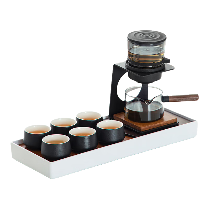 南山先生 功夫茶具套裝創(chuàng)意簡(jiǎn)約防燙半自動(dòng)泡茶壺禮盒裝見(jiàn)山半自動(dòng)茶具 見(jiàn)山半自動(dòng)鴉青+清居茶盤(pán)_雅境