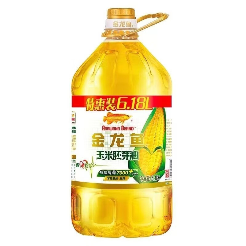 金龍魚玉米胚芽油6.18L升桶裝物理壓榨家用食用油 玉米胚芽油 6.18L/桶