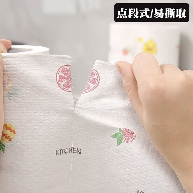 倩挥一次性厨房懒人抹布家用洗碗吸油吸水油污清理加厚洗碗巾干湿两用 活动买5送1【发6卷】送专用架