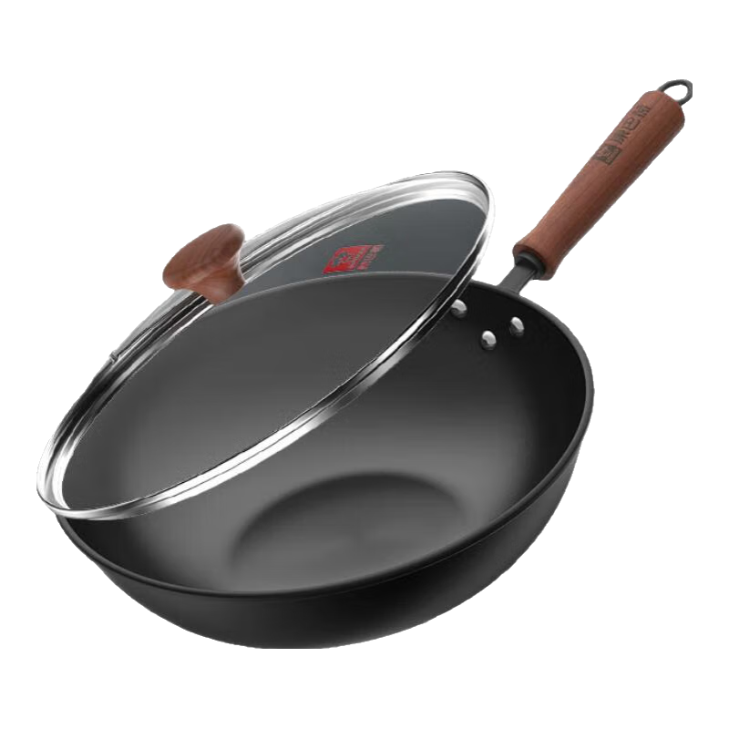 康巴赫（KBH）炒锅铁锅无涂层32cm平底家用炒菜锅精铁锅 32cm