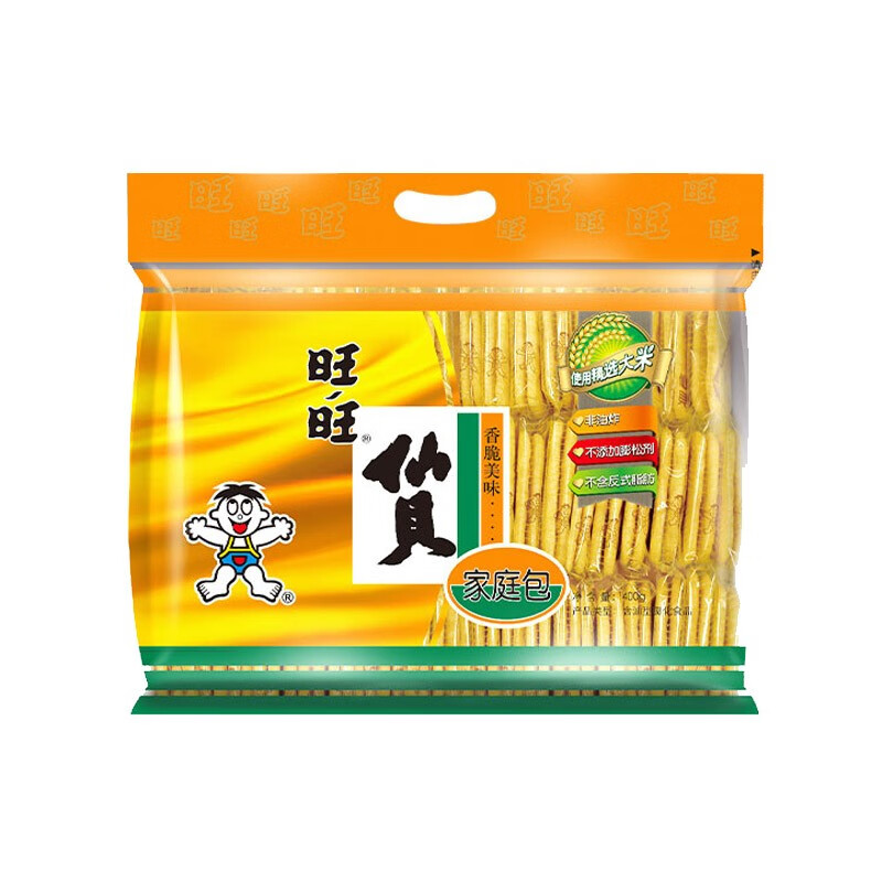 旺旺仙贝雪饼单包经典办公出游休闲膨化零食品饼干点心小吃仙贝400g主图1