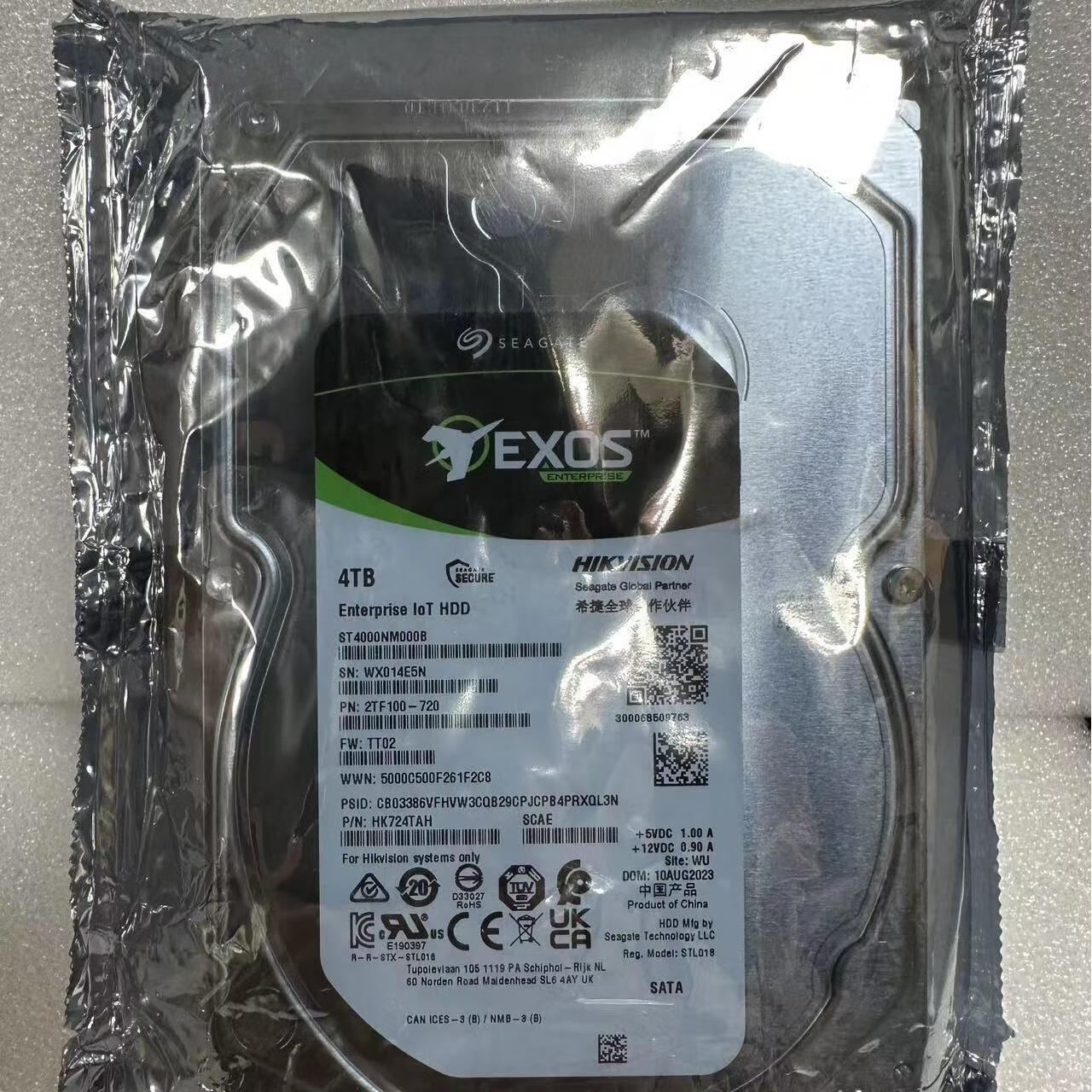 希捷（Seagate）SATA接口 海康威视 加密 存储机械硬盘IOT 非通用硬盘 4TB HK724TAH 海康威视加密 三年质保 不开发票