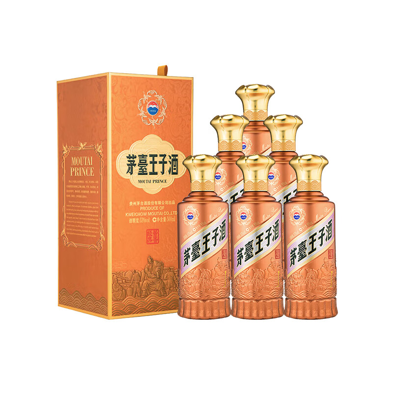 MOUTAI 茅台 王子酒 53° 酱香型 白酒 500ml 6瓶