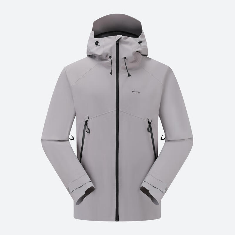 迪卡侬新款男士户外山地徒步防风防水MH500夹克亚洲版型灰色M-5455080