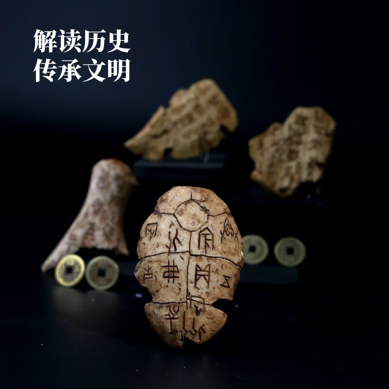 考古玩具挖掘盲盒甲骨文考古挖掘古钱币盲盒国潮宝藏龟甲手工玩具 【礼盒版】甲骨文之古钱币随机1