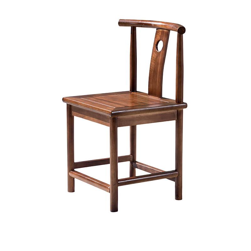 邦將 茶椅實(shí)木圍椅中式皇宮椅仿古榆木官帽太師靠背圈椅子牛角椅 圍椅[胡桃花梨顏色留言]