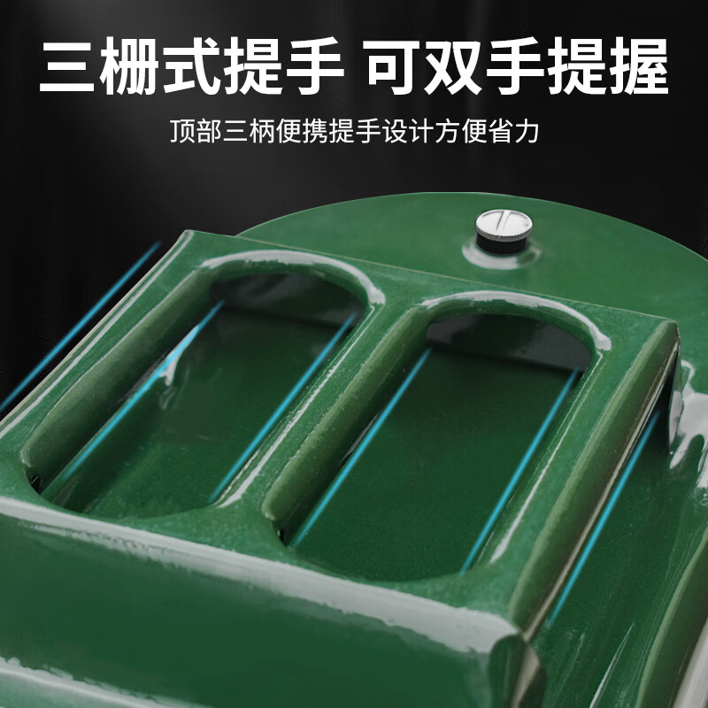 齐鲁安然加厚油桶汽油柴油桶摩托车轿车专用油箱柴油储油壶 绿色扁桶-25L+导油管