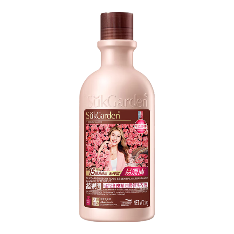 蔬果园快洗洗衣液 快洗速净持久留香柔顺护色洗衣液 除菌除螨低泡易漂 【乌木玫瑰】快洗1kg