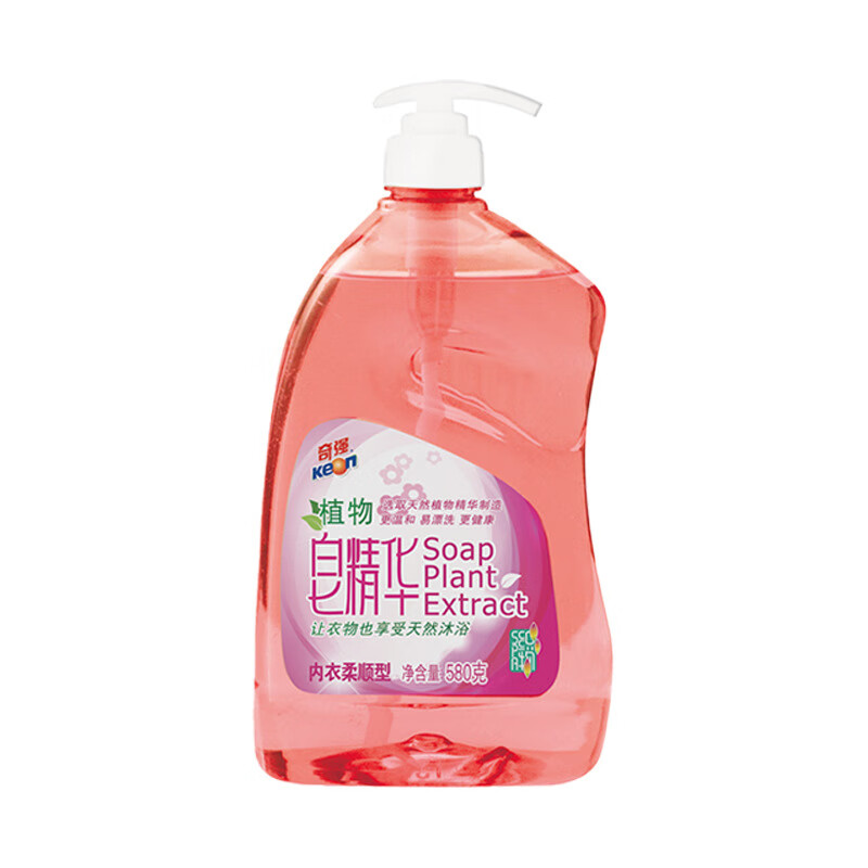 奇强植物皂精华内衣柔顺液580g皂液洗衣液瓶装快速去污 内衣柔顺型580g*1瓶