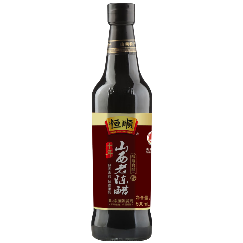 恒順十年山西老陳醋 6度 500ml 古法精釀 不添加防腐劑
