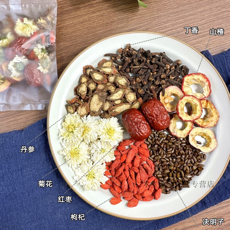 北京同仁堂原料凈肝茶決明子山楂枸杞大棗丹參丁香貢菊凈甘茶泡水寒養(yǎng)生樹 凈甘茶30包