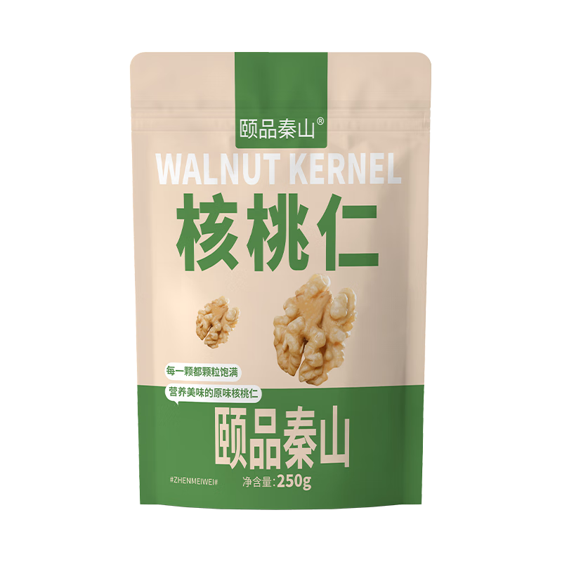 頤品秦山核桃仁新鮮原味生核桃去脫皮殼每日熟堅果炒貨零食薄皮核桃仁特產(chǎn) 核桃仁【250gx1袋】