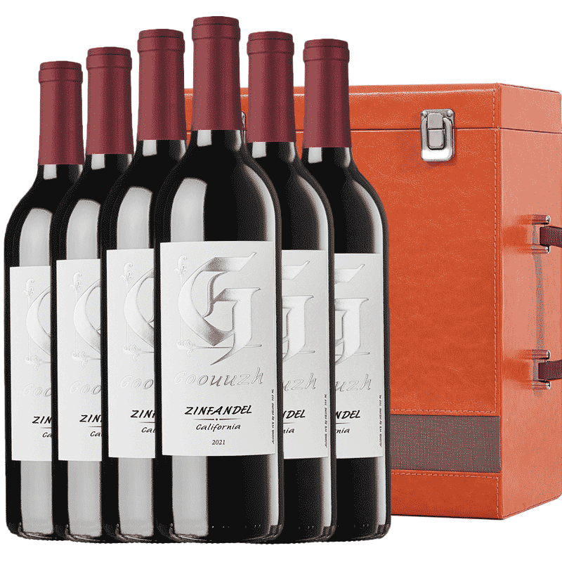 歌如诗【美国红酒大赛银奖】美国加州原瓶进口干红葡萄酒 750ml*6瓶仙粉黛礼盒装