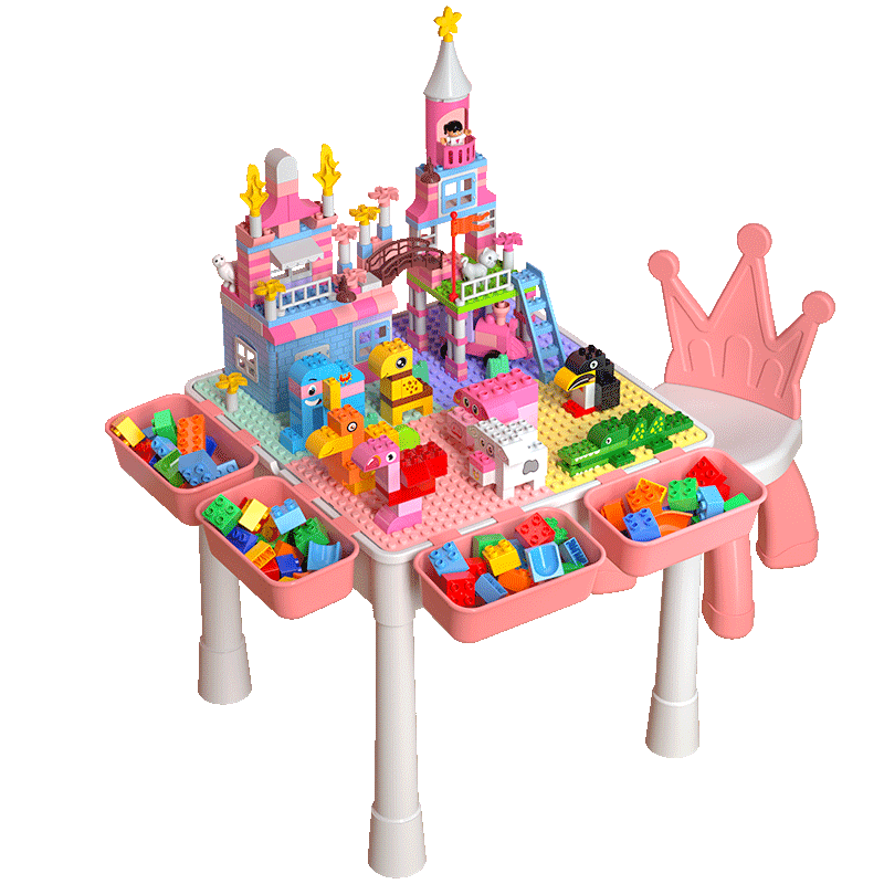 让孩子爱不释手！古欧（GUOU）儿童女孩多功能积木桌价格走势解析|JD积木桌价格走势