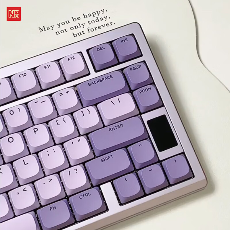 NDNH三模MAC无线蓝牙超薄矮轴屏幕全铝办公客制化not defined 键盘 ND75LP紫藤220目阳极RGB矮轴 三模