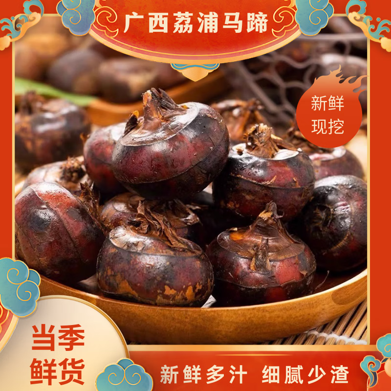 广西荔浦马蹄大果荸荠地梨脆甜现挖当季新鲜水果蔬菜带泥箱装 【精品大果】净重3斤(每斤17-20个)