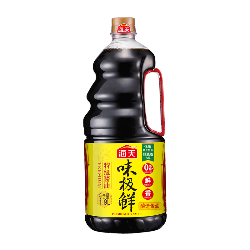 海天 生抽酱油【特级酱油 味极鲜系列】1.9L 原粒黄豆 炒菜凉拌调味品