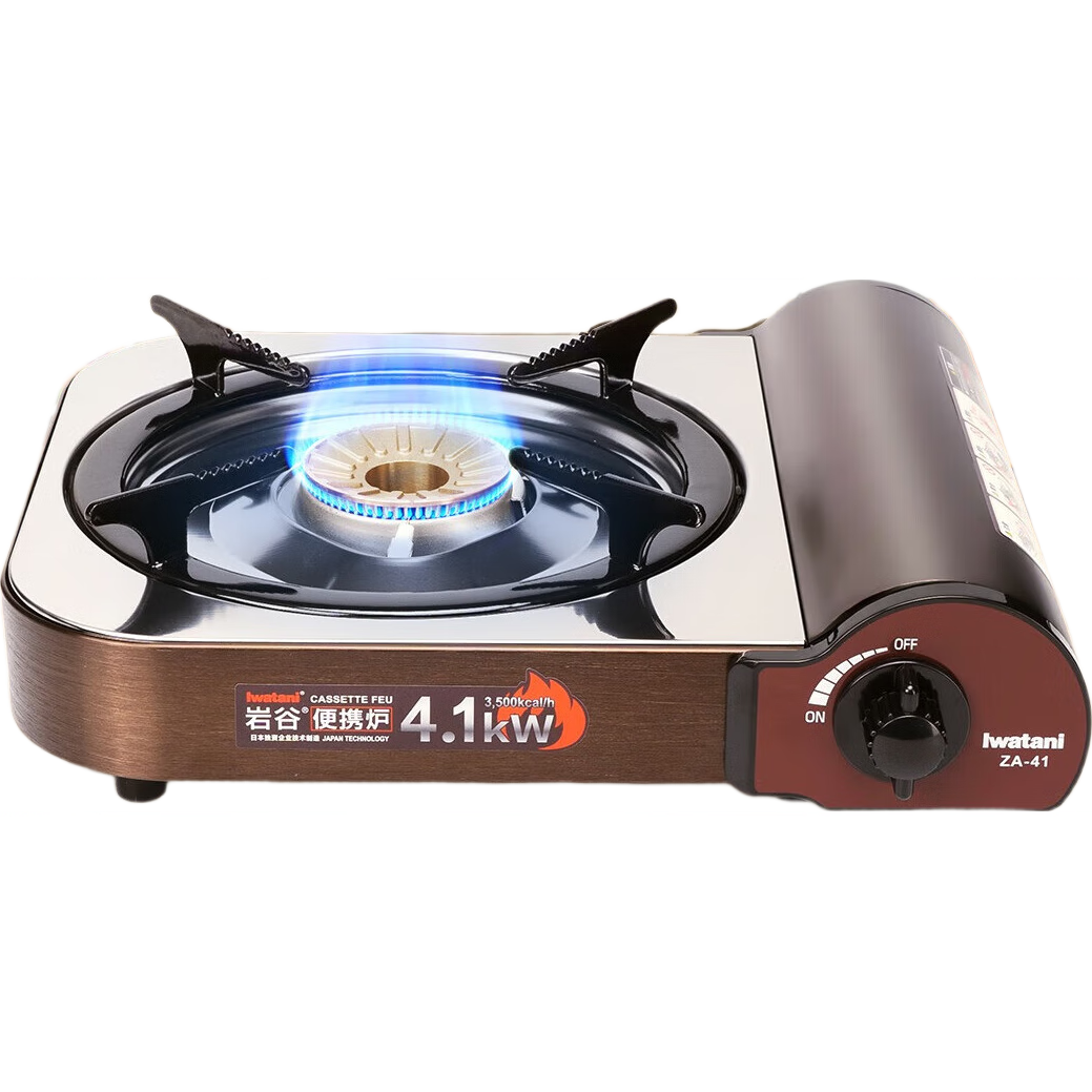 巖谷卡式爐野炊燃?xì)鉅t瓦斯?fàn)t爐具猛火4.1KW ZA-41+收納箱