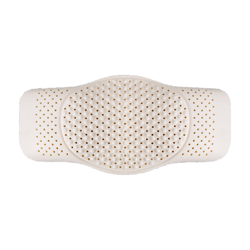 雪天鵝（XUETIANE）乳膠腰枕整晚孕婦睡覺(jué)支撐按摩腰間盤(pán)突出脊椎靠墊護腰家用 粉紅色外套 長(cháng)59*寬31*高5.5/8CM